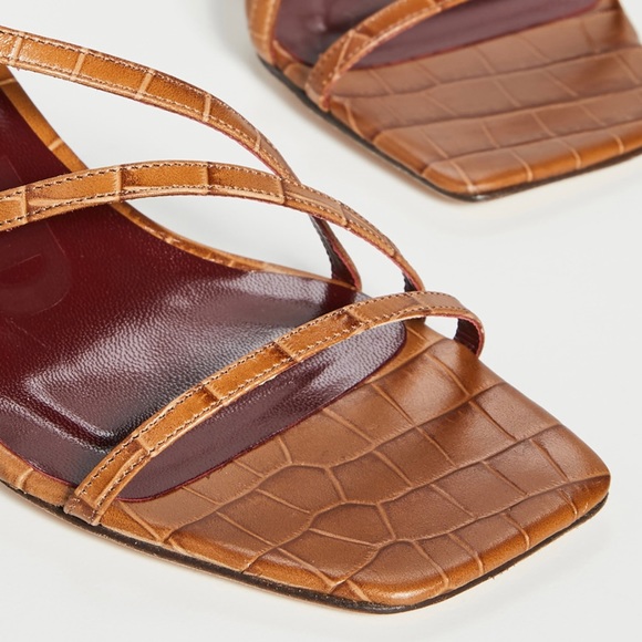 Staud Gita Strappy Sandals Brown Croc Leather Sz 40 NWT - Picture 8 of 15